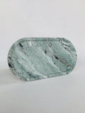 Green Cloud Marble Square Round Tray