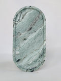Green Cloud Marble Square Round Tray