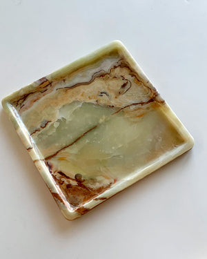 Natural Green Onyx Marble Square Tray 