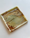 Natural Green Onyx Marble Square Tray