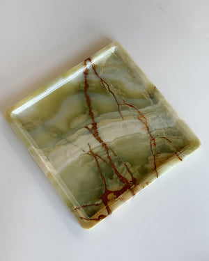 Natural Green Onyx Marble Square Tray 