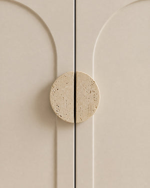 Natural Stone Beige Travertine Semicircle Handle