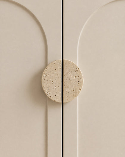 Natural Stone Beige Travertine Semicircle Handle