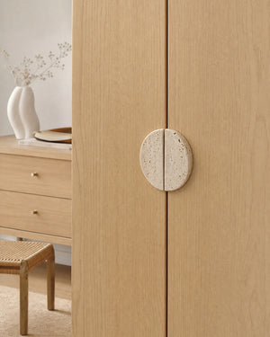 Natural Stone Beige Travertine Semicircle Handle
