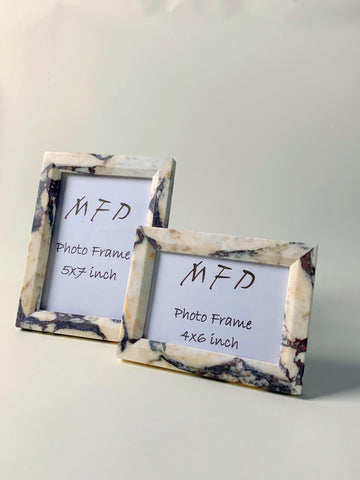 Calacatta Viola Marble Photo Frame – Luxury Marble Picture Frame for Wedding & Home Décor